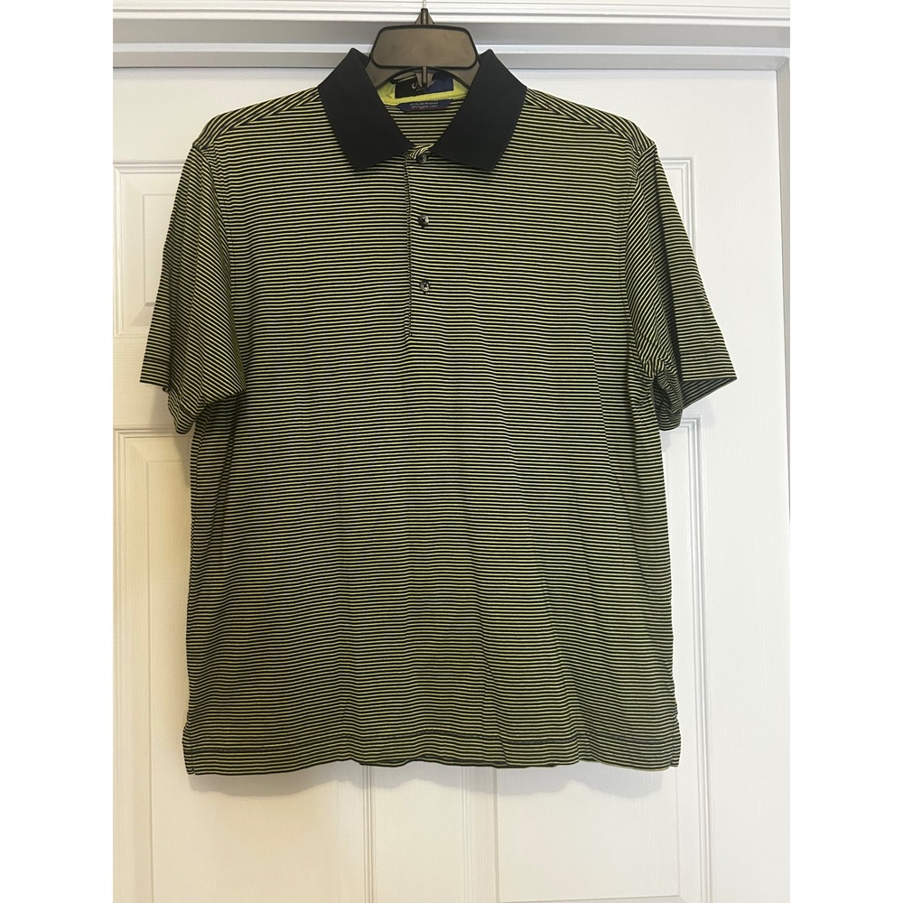 Callaway Collection Men's Striped Golf Polo Shirt Short Sleeve Yellow Black